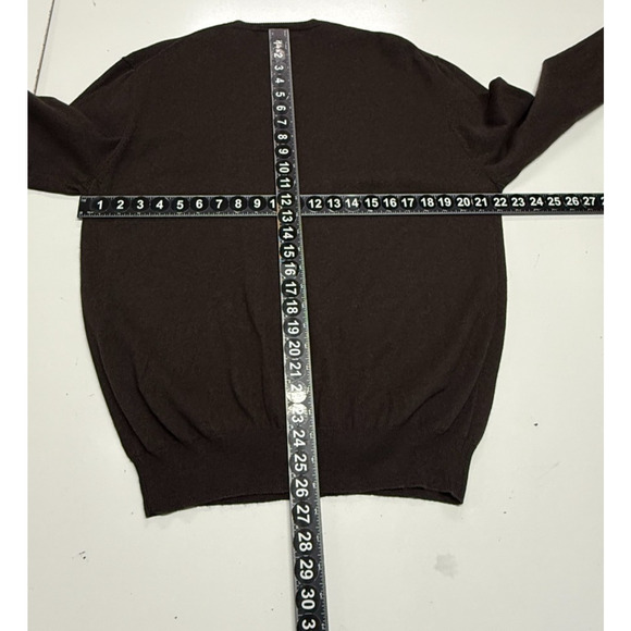 Sebastian Cooper Sweater Mens Cashmere Blend Large Brown Tan Argyle Preppy - Picture 3 of 10